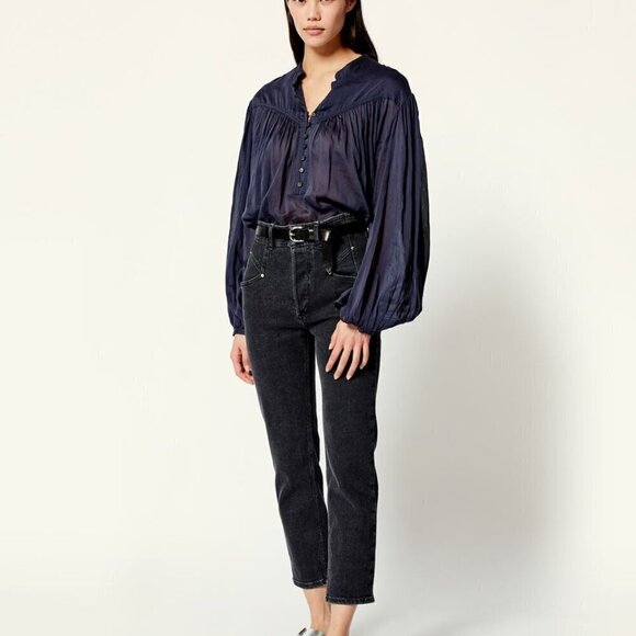 Isabel Marant Pantalon Dilianesr Crop Slim Pants Black 40 NWT - Picture 1 of 11